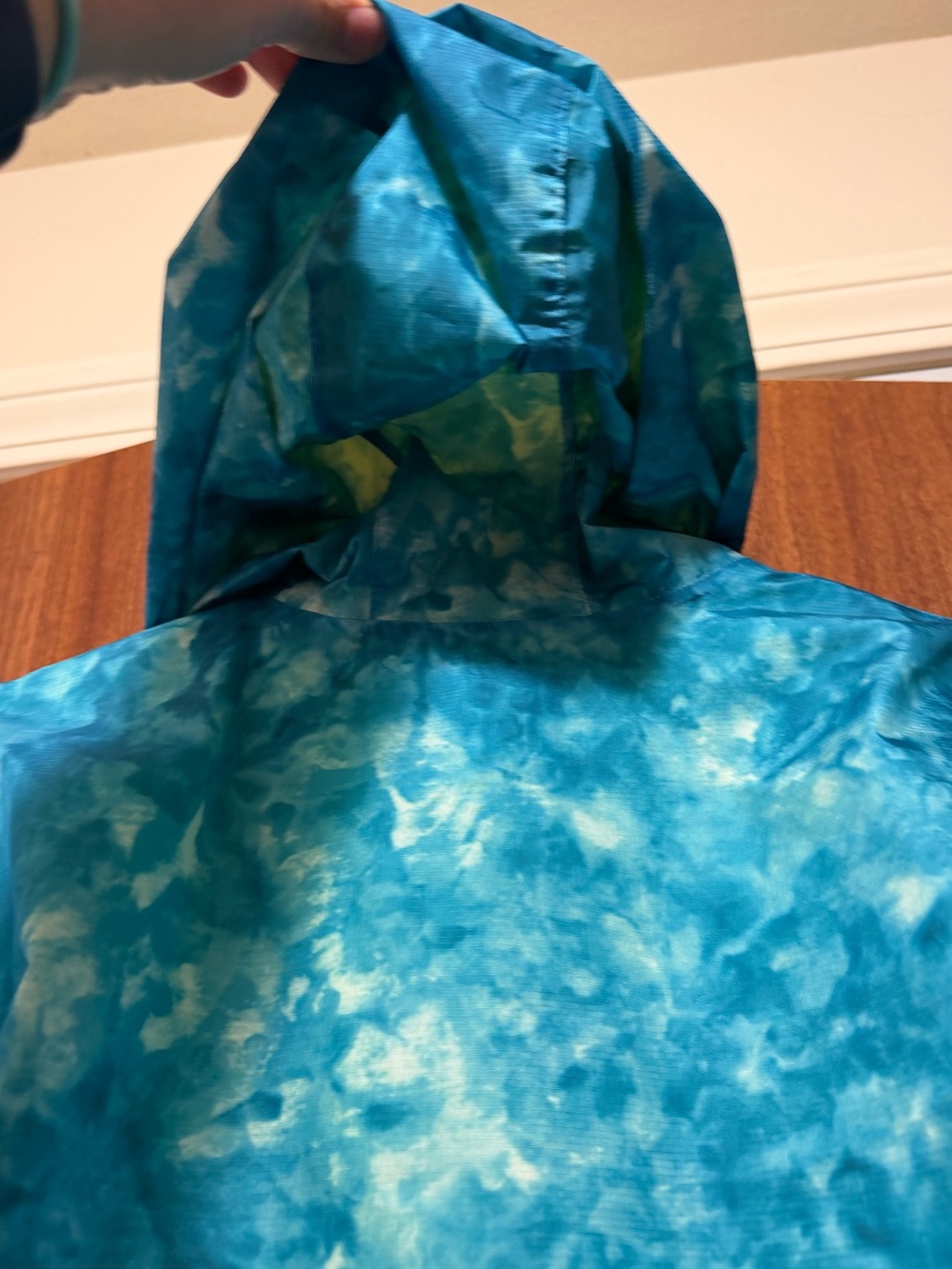 Kids Blue Tie-Dye Hooded WindBreaker with Neon Trim - Picture 7 of 8